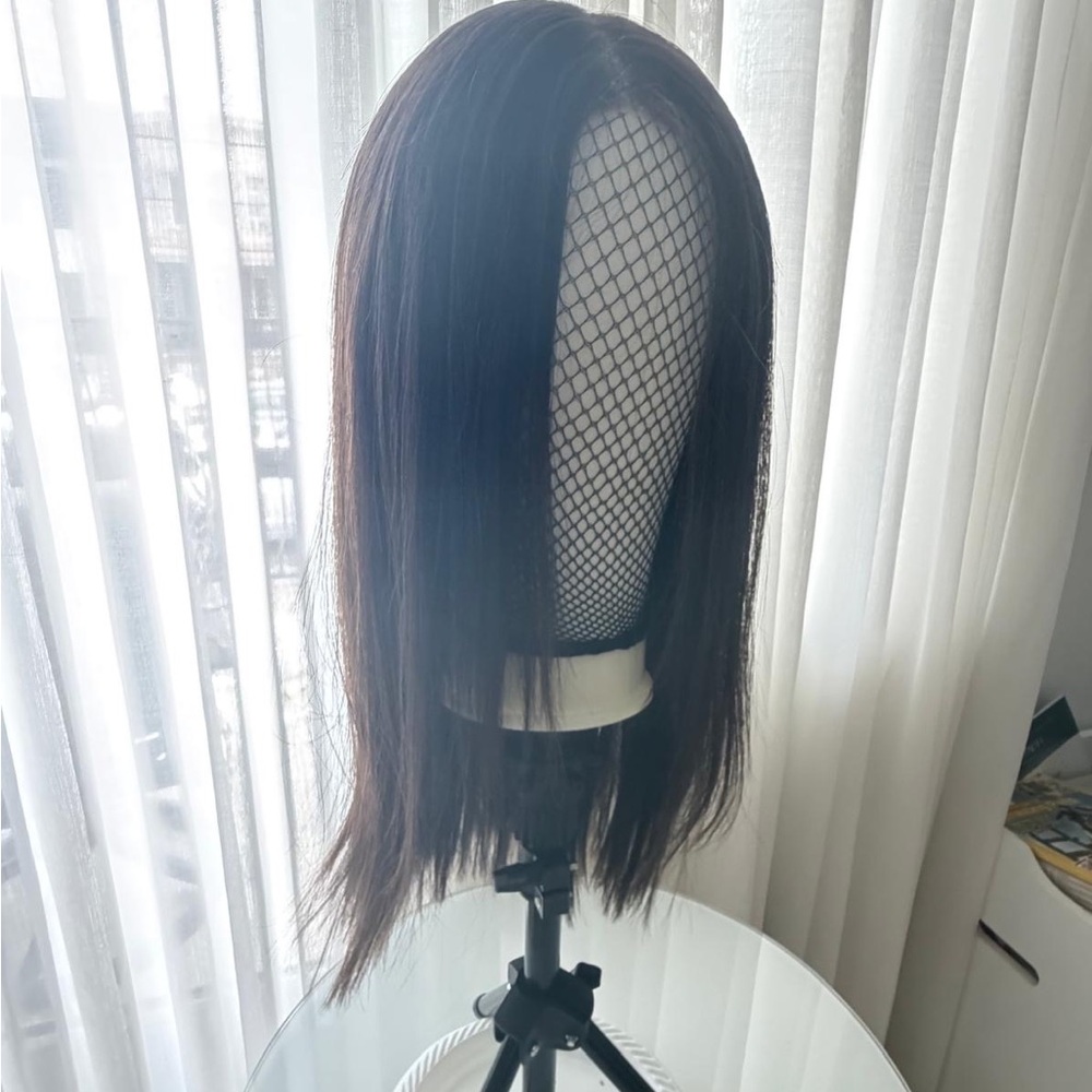 Natural Straight Brown Women’s lace top Wig - Sleek Mid-Length Hair, like new